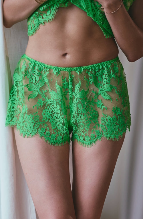 Apolline shorty in green lace - Marjolaine - 1