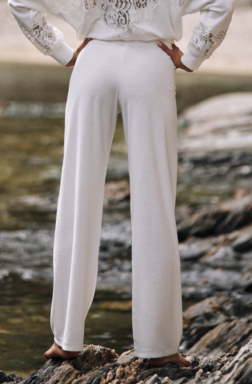 Pantalon de bain en molleton de coton blanc - Marjolaine - 2
