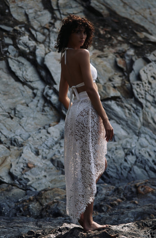 Sarong in white lace - Marjolaine - 2