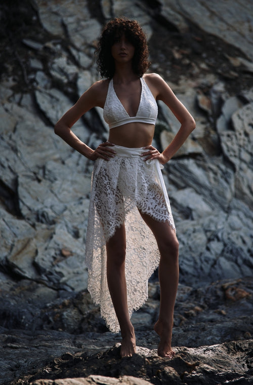 Sarong in white lace - Marjolaine - 3