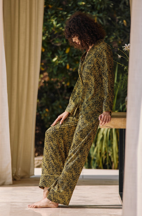 Pyjama set in silk with yellow polka dots - Marjolaine - 3