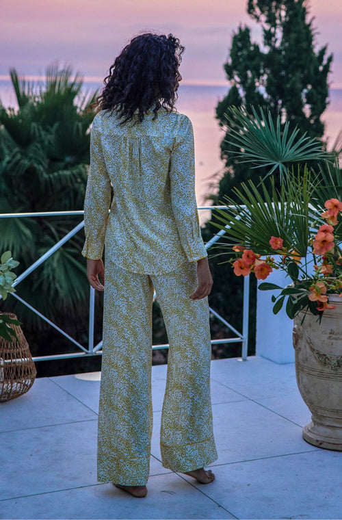 Pyjama set in silk with yellow polka dots - Marjolaine - 2