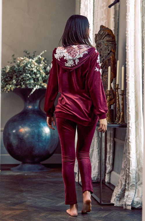 Velvet and lace pajamas - Marjolaine - 2