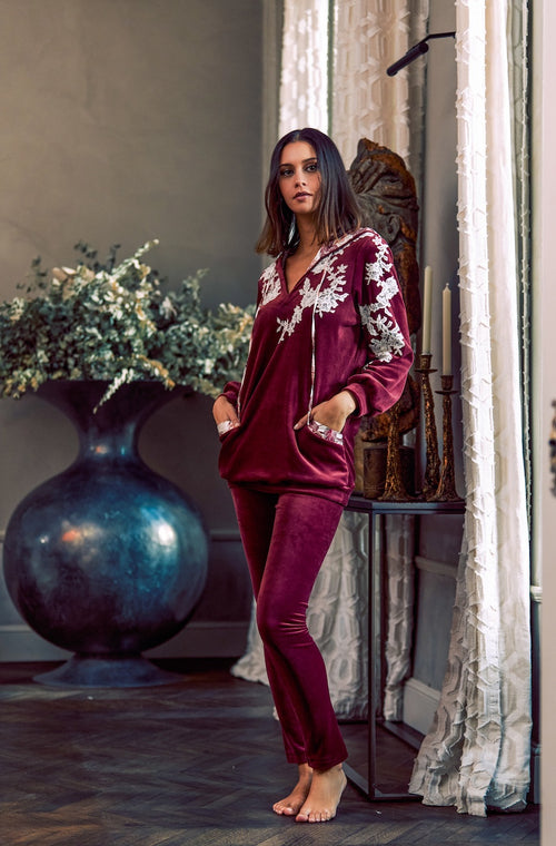 Velvet and lace pajamas - Marjolaine - 3