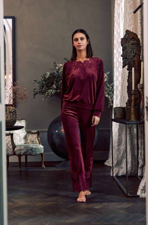 Velvet and lace pajamas - Marjolaine - 3