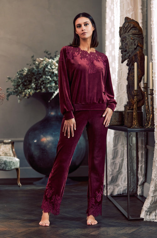 Velvet and lace pajamas - Marjolaine - 1