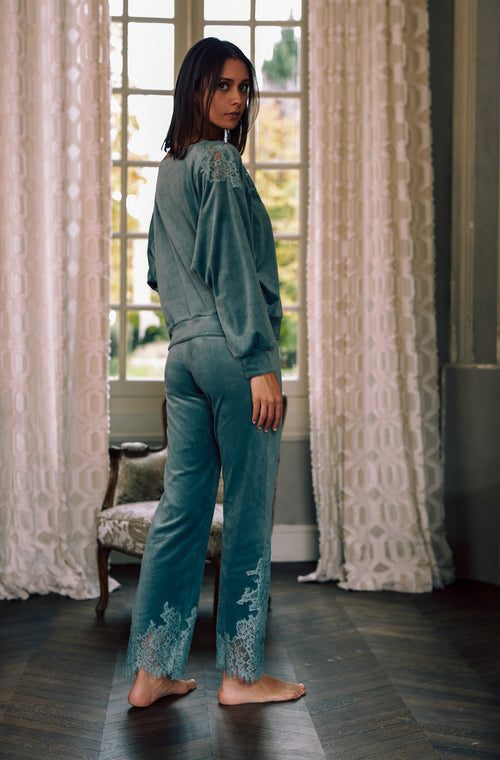 Velvet and lace pajamas - Marjolaine - 2