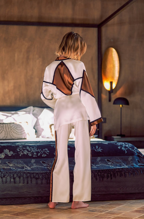 Silk pajamas with graphic cutouts - Marjolaine - 3