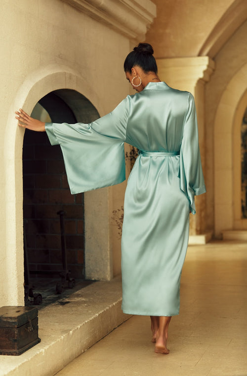 Long silk kimono - Marjolaine - 1