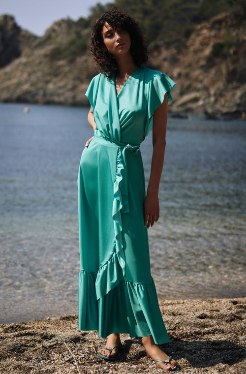 Long beach dress with flounces - Marjolaine - 2