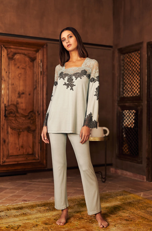 Pajamas in knitted and lace - Marjolaine - 1