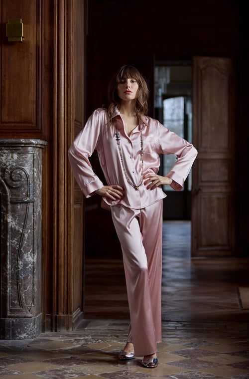 Pajamas in silk satin - Marjolaine - 3