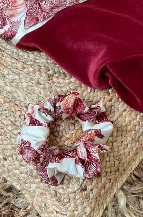 Silk scrunchie - Marjolaine - 1